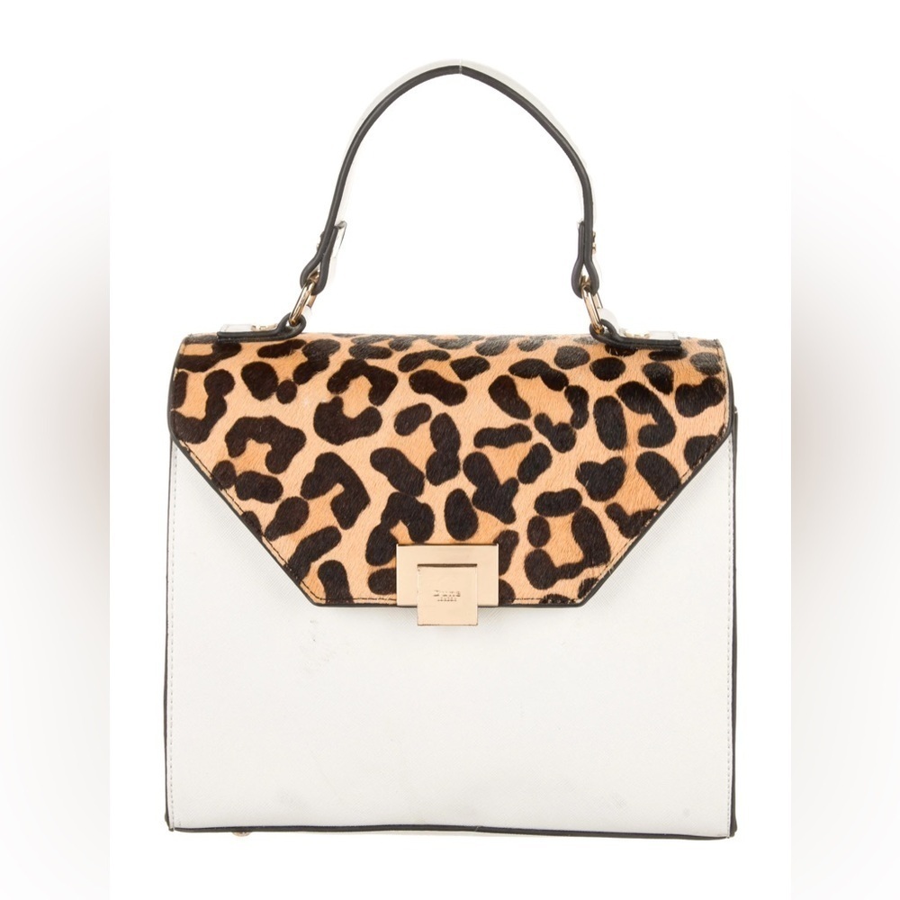 Dune London Pony-Hair Trimmed Handle Bag, White Handbag